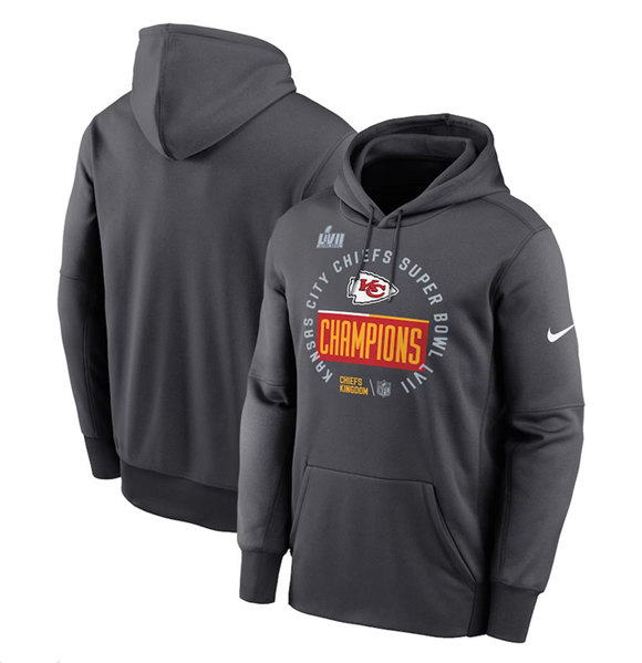 Kansas City Chiefs Black Super Bowl LVII Champions Pullover Hoodie - Zenithce