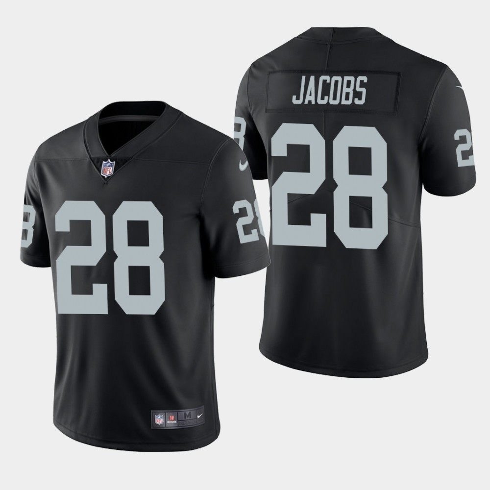 Raiders #28 Josh Jacobs Black Vapor Untouchable Limited Stitched Jersey - Zenithce