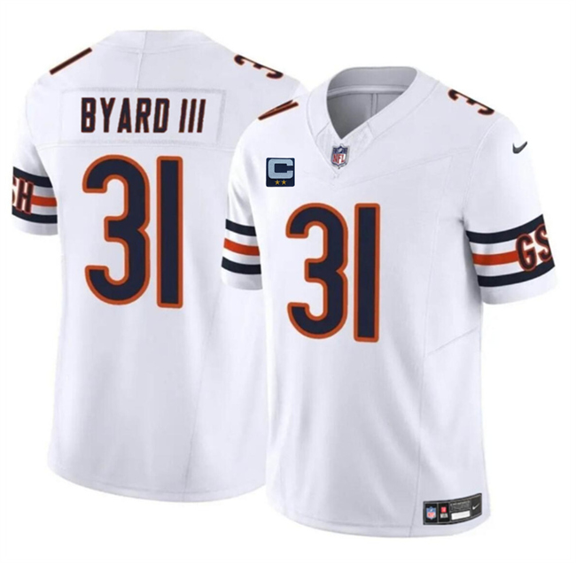 Chicago Bears #31 Kevin Byard III White 2025 F.U.S.E. With 2-Star C Patch Vapor Untouchable Limited Stitched Jersey - Zenithce