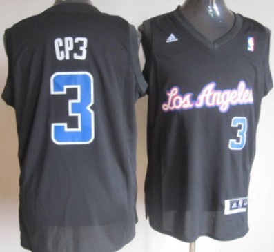 Los Angeles Clippers #3 CP3 Black Fashion Jersey - Zenithce
