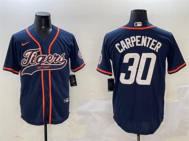 Detroit Tigers #30 Kerry Carpenter Navy With Patch Cool Base Stitched Jersey - Zenithce