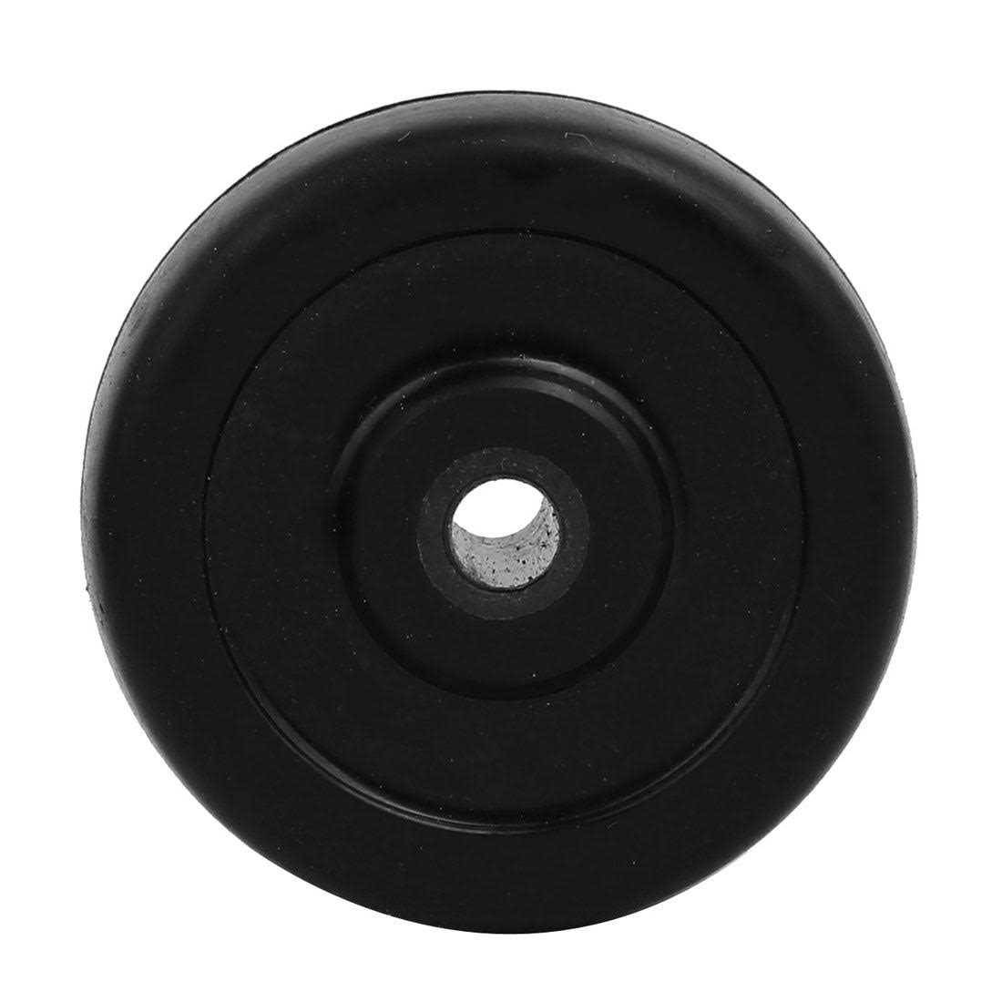 Harfington Rubber Wheel Skateboard Trolley Caster Pulley Black - Zenithce