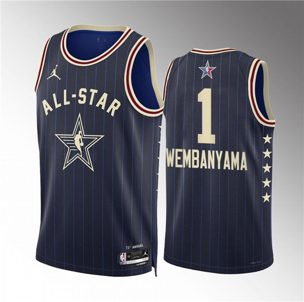 2024 All-Star #1 Victor Wembanyama Navy Stitched Jersey - Zenithce