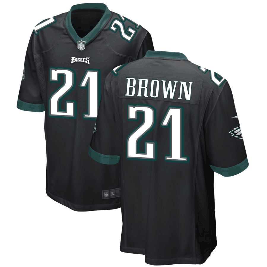 Philadelphia Eagles #21 Sydney Brown Black Stitched Game Jersey - Zenithce