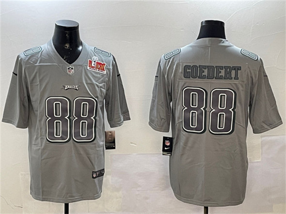 Philadelphia Eagles #88 Dallas Goedert Gray 2025 Super Bowl LIX Patch Atmosphere Fashion Vapor Untouchable Limited Stitched Jersey - Zenithce