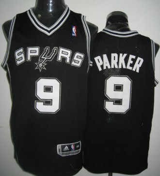 San Antonio Spurs #9 Tony Parker Black Swingman Jersey - Zenithce
