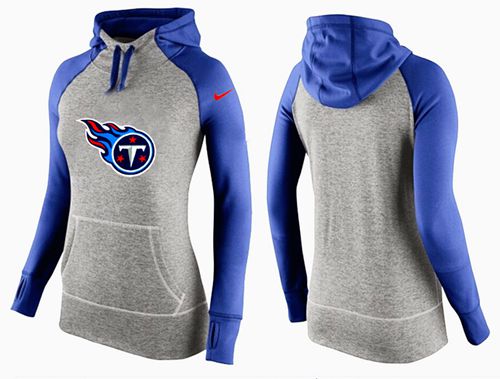Women's Nike Tennessee Titans Performance Hoodie Grey   Blue_2 - Zenithce