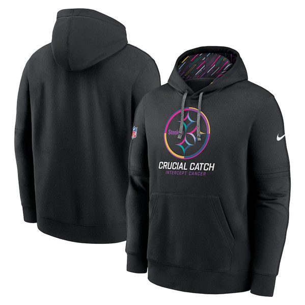 Pittsburgh Steelers Black 2024 Crucial Catch Club Pullover Hoodie - Zenithce