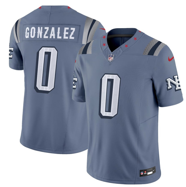 New England Patriots #0 Christian Gonzalez 2025 F.U.S.E. “Rivalries” Vapor Limited Football Stitched Jersey - Zenithce