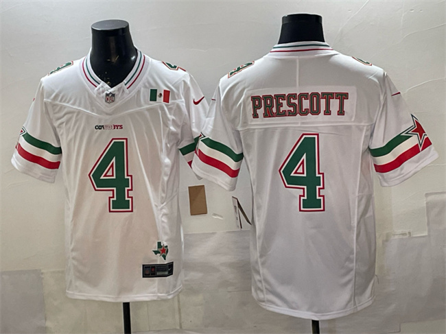 Dallas Cowboys #4 Dak Prescott 2024 Mexico White F.U.S.E. Stitched Jersey - Zenithce