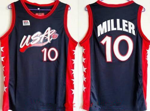 1996 Olympics Team USA #10 Reggie Miller Navy Blue Stitched Swingman Jersey - Zenithce