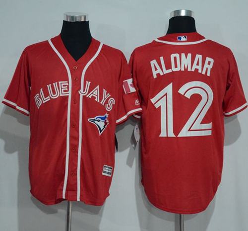 Blue Jays #12 Roberto Alomar Red New Cool Base Canada Day Stitched Jersey - Zenithce
