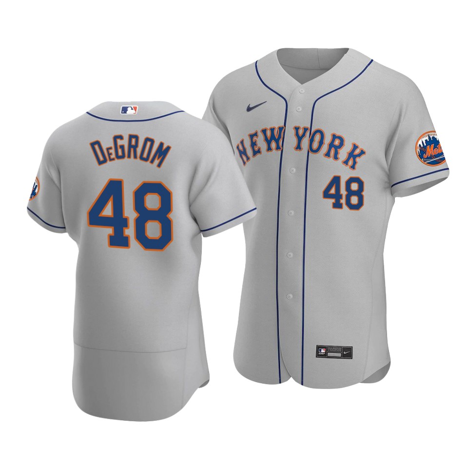New York Mets Grey #48 Jacob DeGrom Flex Base Stitched Jersey - Zenithce