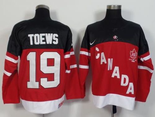 Olympic CA. #19 Jonathan Toews Red 100th Anniversary Stitched Jersey - Zenithce