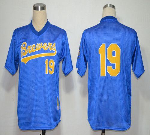 Mitchell And Ness 1991 Brewers #19 Robin Yount Blue Stitched Jersey - Zenithce