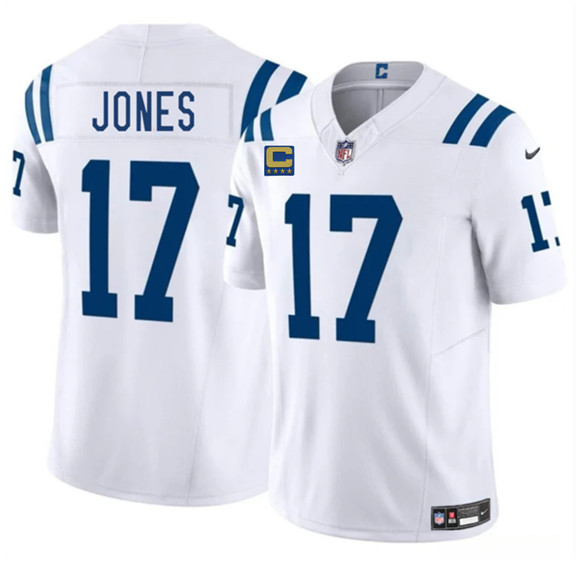 Indianapolis Colts #17 Daniel Jones White 2025 F.U.S.E. With 4-Star C Patch Vapor Limited Stitched Jersey - Zenithce