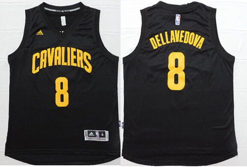 Cleveland Cavaliers #8 Matthew Dellavedova Revolution 30 Swingman Black With Gold Jersey - Zenithce