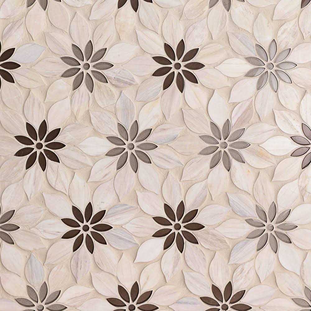 Ivy Hill Tile Terra Italia Calacatta 4 in. x 0.47 in. Honed Marble Terrazzo Floor and Wall Tile Sample - Zenithce