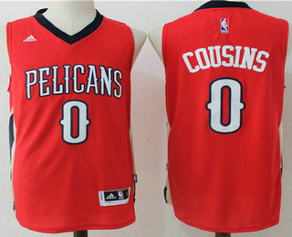 New Orleans Pelicans #0 DeMarcus Cousins Red Stitched Revolution 30 Swingman Jersey - Zenithce