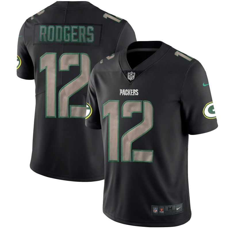 Packers #12 Aaron Rodgers 2018 Black Impact Limited Stitched Jersey - Zenithce