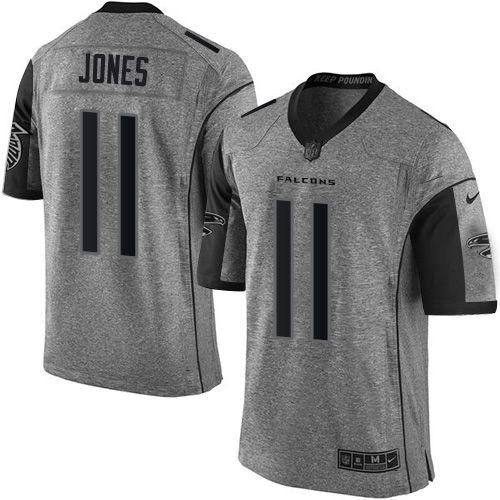 Falcons #11 Julio Jones Gray Stitched Limited Gridiron Gray Nike Jersey - Zenithce