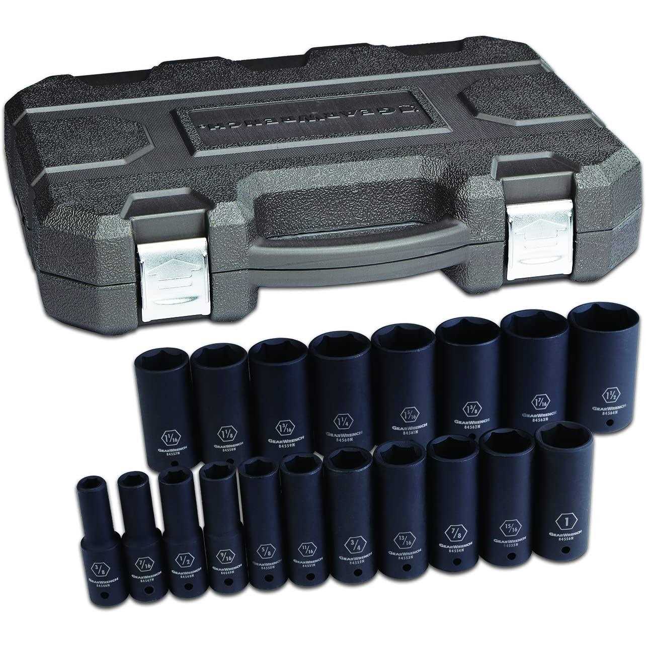 Gearwrench 84916N 44 Pc. 3/8 Drive 6 Point Standard & Deep Impact SAE/Metric Socket Set - Zenithce
