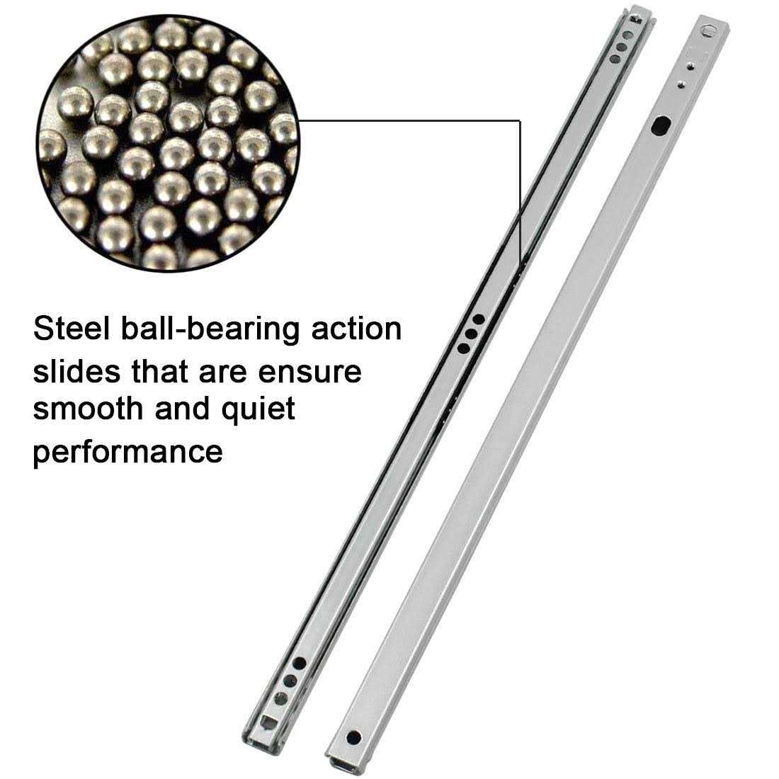 yoohey Metal Drawer Slides Ball Bearing Two Way Slide Track Rail 0.7 inch Wide - Zenithce