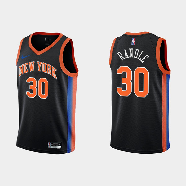 New York Knicks #30 Julius Randle Black City Edition Stitched Jersey - Zenithce