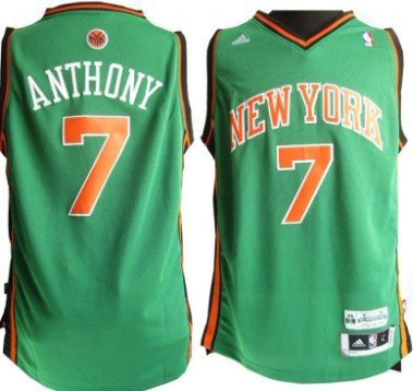 New York Knicks #7 Carmelo Anthony Revolution 30 Swingman Green Jersey - Zenithce