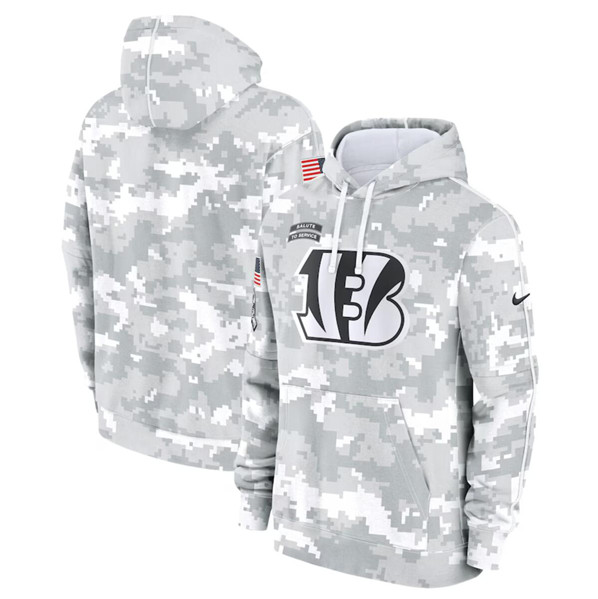 Cincinnati Bengals 2024 Arctic Camo Salute To Service Club Fleece Pullover Hoodie - Zenithce