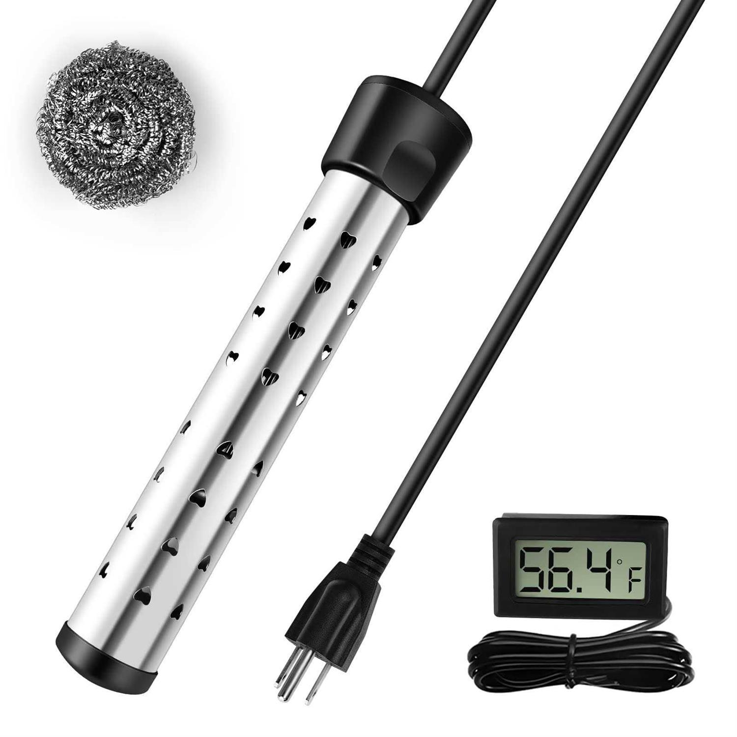 Immersion Water Heater Electric Submersible Water Heater with Stainless Steel Guard Cover - Zenithce