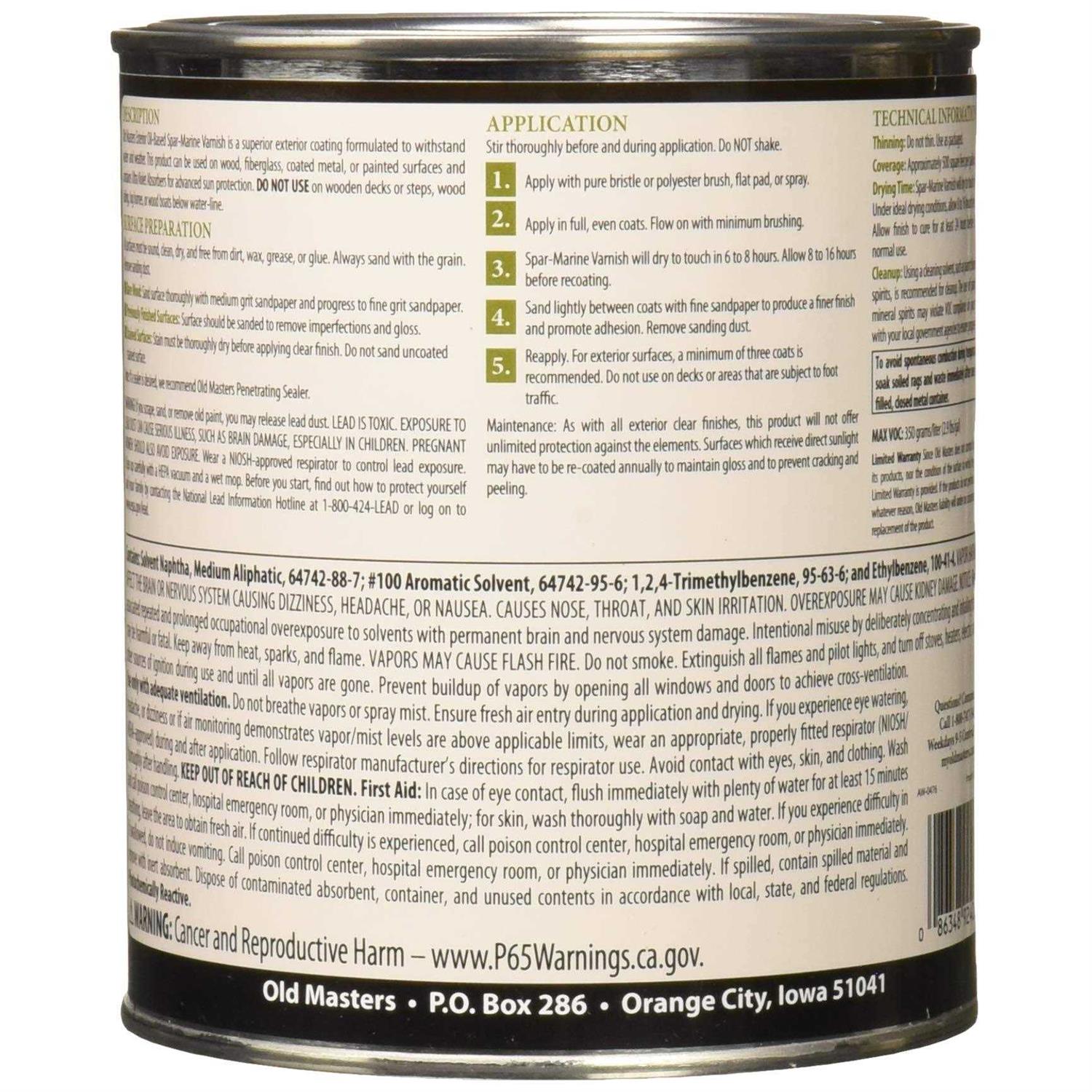 Old Masters Spar Marine Varnish - Zenithce