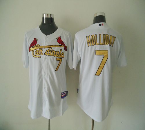 Cardinals #7 Matt Holliday White(Gold No.) Cool Base Stitched Jersey - Zenithce