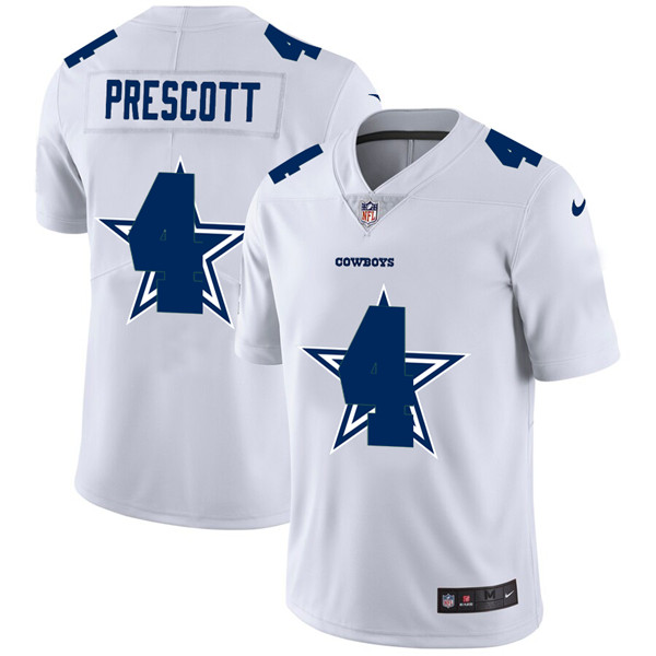 Dallas Cowboys #4 Dak Prescott White Stitched Jersey - Zenithce