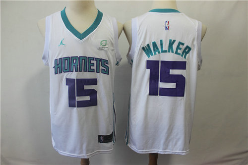 Hornets 15 Kemba Walker White Jordan Swingman Jersey - Zenithce