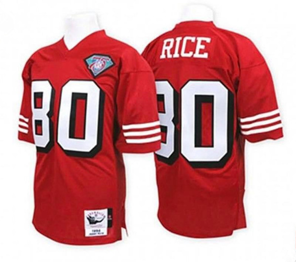San Francisco 49ers #80 Jerry Rice Red Stitched Throwback Jersey - Zenithce