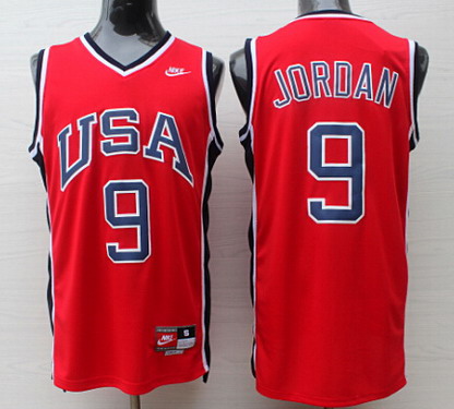 1984 Olympics Team USA #9 Michael Jordan Red Swingman Jersey - Zenithce
