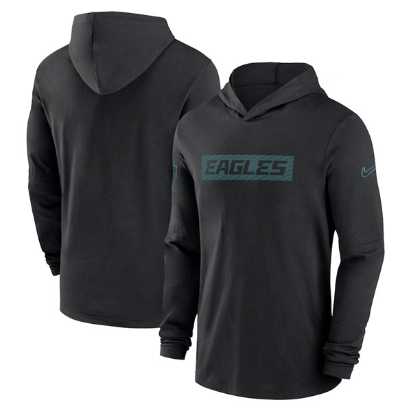 Philadelphia Eagles Black Sideline Performance Hoodie - Zenithce