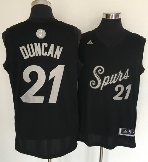 San Antonio Spurs #21 Tim Duncan adidas Black 2016 Christmas Day Stitched Swingman Jersey - Zenithce