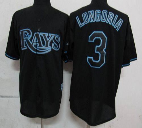 Rays #3 Evan Longoria Black Fashion Stitched Jersey - Zenithce