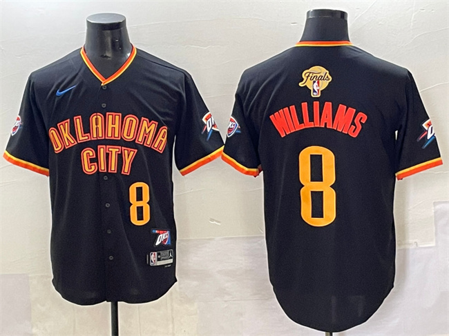 Oklahoma City Thunder #8 Jalen Williams Black 2025 Finals Vapor Stitched Baseball Jersey - Zenithce