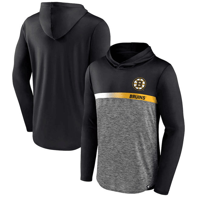 Boston Bruins Black Podium Defender Pullover Hoodie - Zenithce