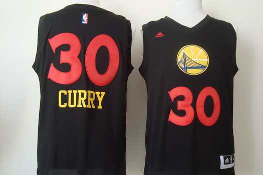 Golden State Warriors #30 Stephen Curry 2015 Black With Red Fashion Jersey - Zenithce