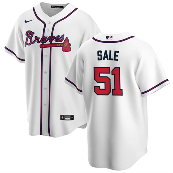Atlanta Braves #51 Chris Sale White Cool Base Stitched Jersey - Zenithce