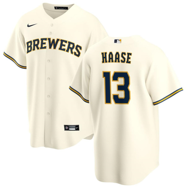 Milwaukee Brewers #13 Eric Haase Cream Cool Base Stitched Jersey - Zenithce