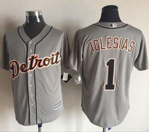 Tigers #1 Jose Iglesias Grey New Cool Base Stitched Jersey - Zenithce