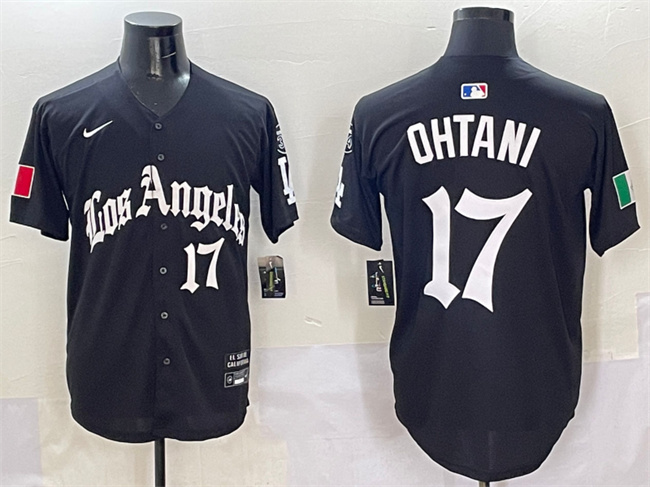 Los Angeles Dodgers #17 Shohei Ohtani Black Mexico 2025 LA Gothic Style With Fernando Patch Vapor Premier Limited Stitched Jersey - Zenithce