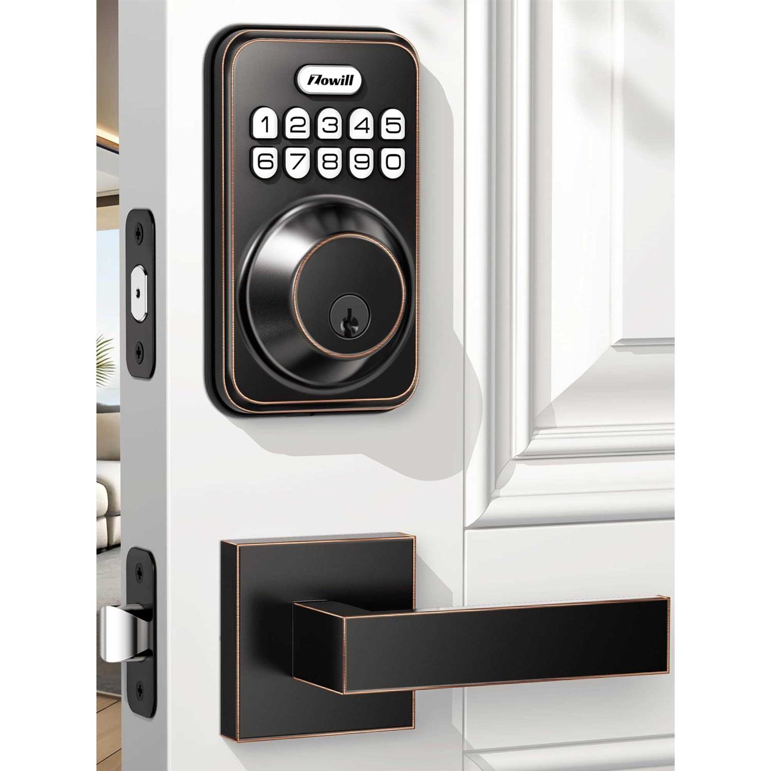 Zowill Keyless Entry Door Lock with 2 Handles Electronic Keypad Deadbolt - Zenithce