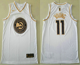 Atlanta Hawks #11 Trae Young White Golden Swingman Stitched Jersey - Zenithce