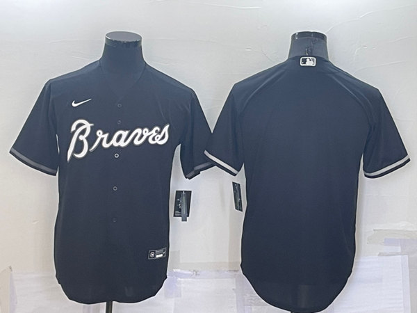 Atlanta Braves Blank Black Cool Base Stitched Baseball Jersey - Zenithce